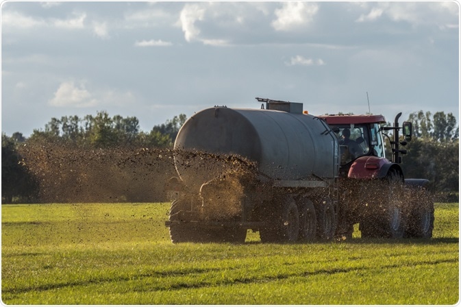 Manure being spread Manure being spread