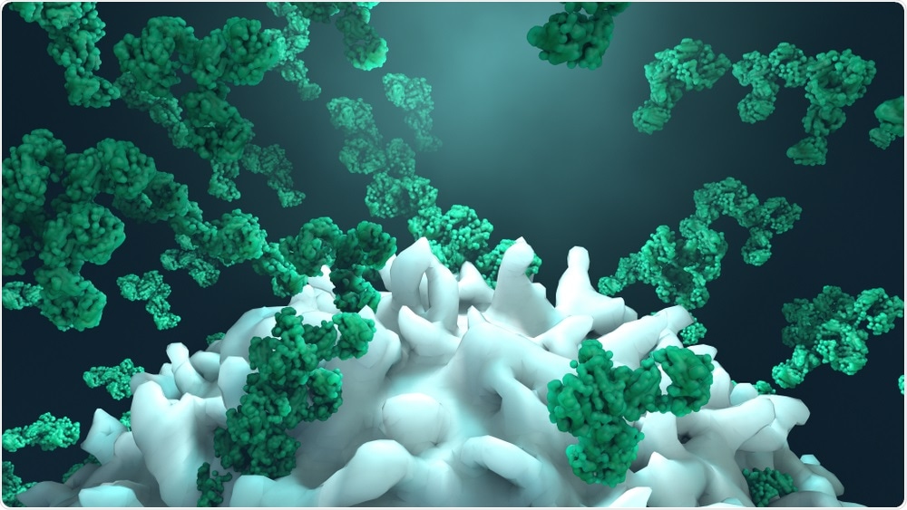 Antibodies attacking virus
