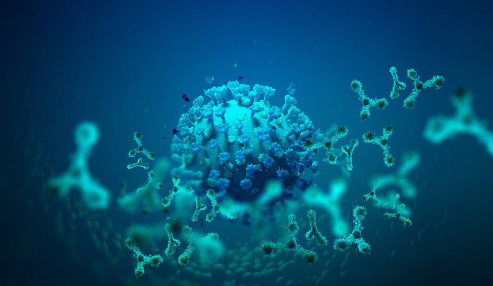 Antibodies attacking virus