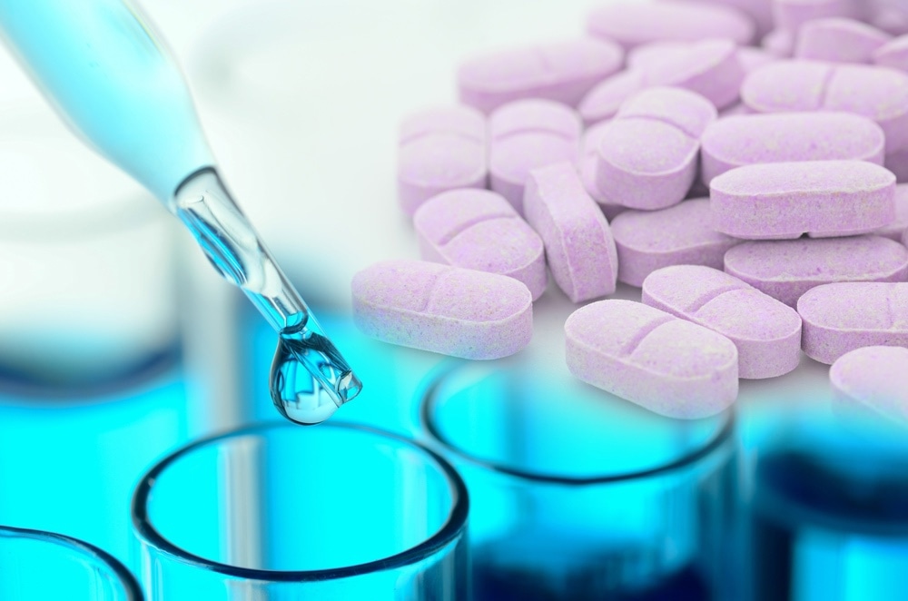 laboratory test tubes and drug