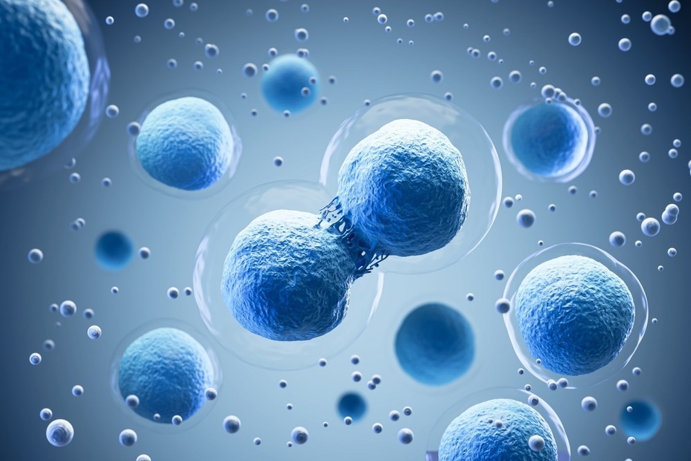 3d rendering of Human cell or Embryonic stem cell microscope background.