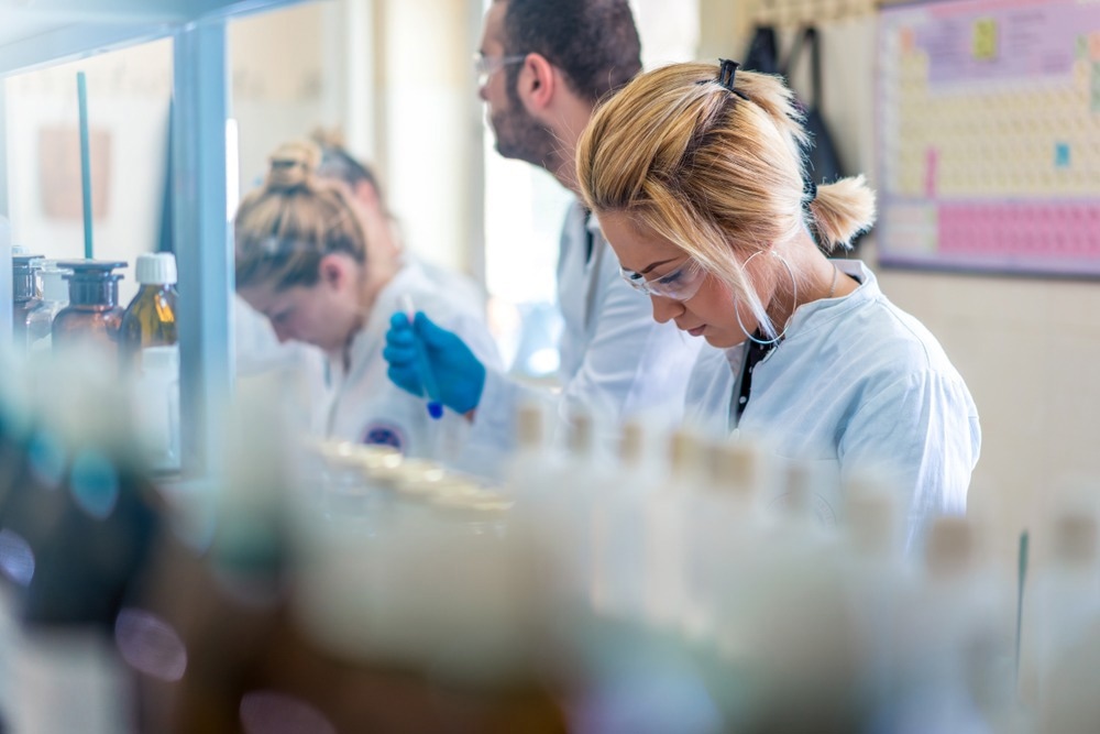 female scientist working in laboratory doing some research