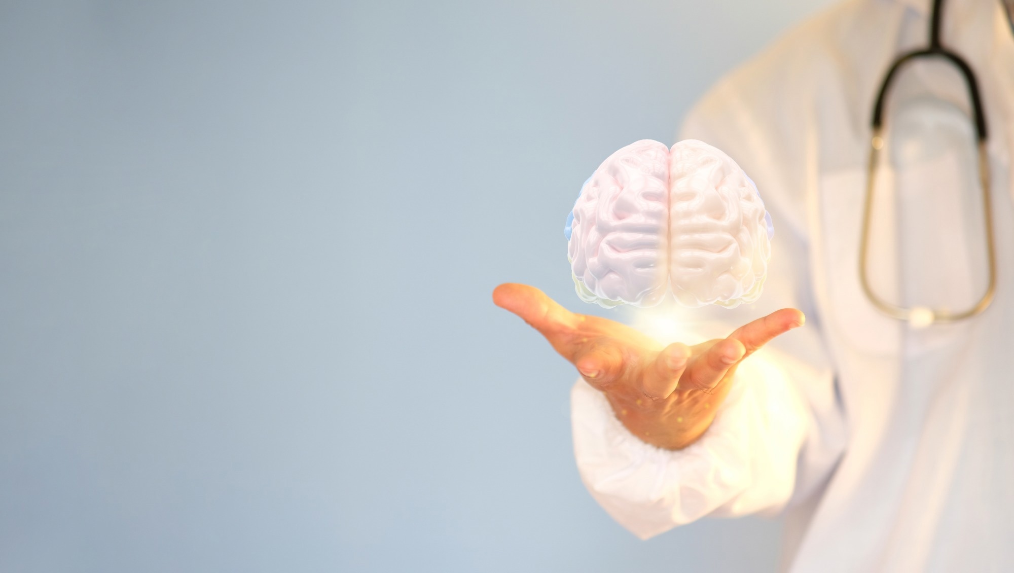human anatomy on technological digital futuristic virtual interface, 3D brain.