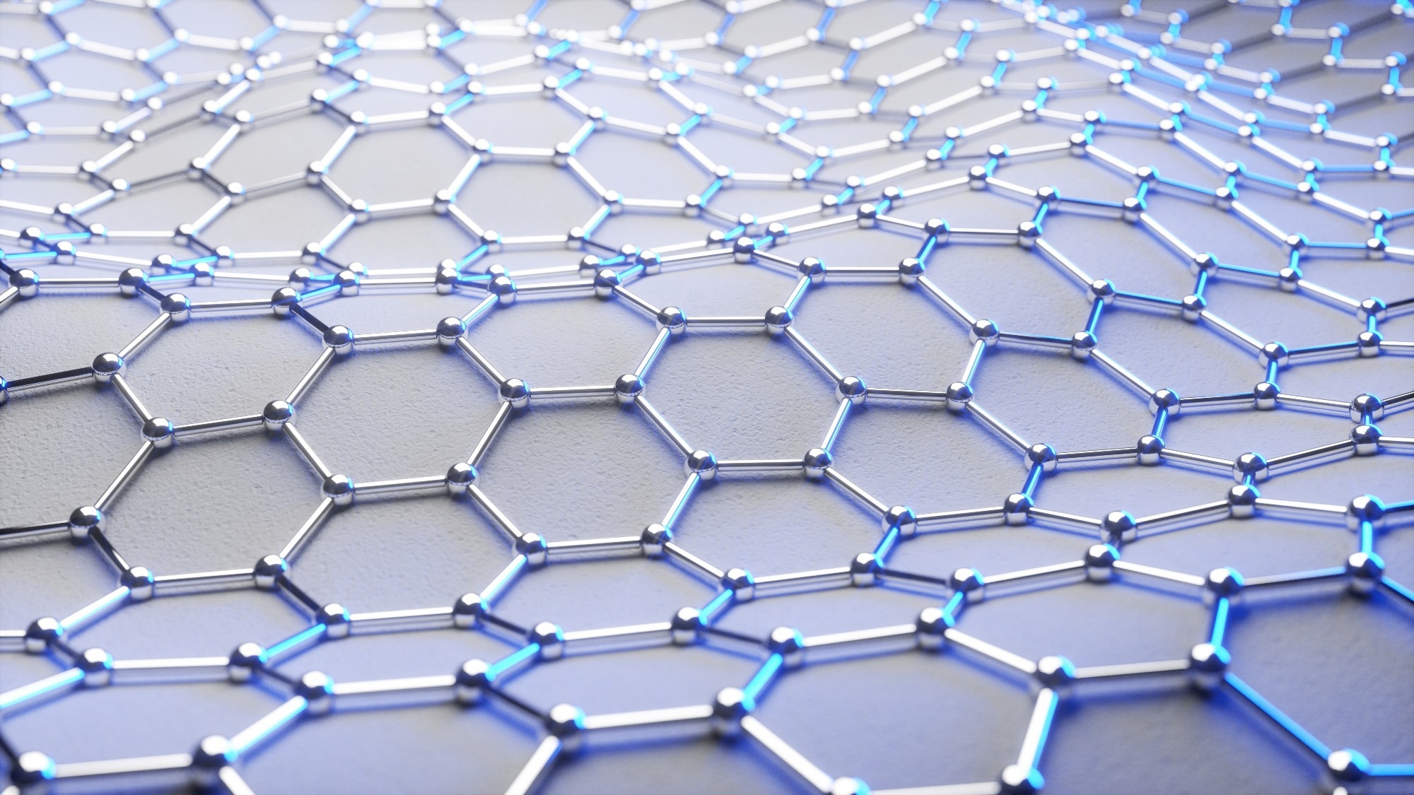 3d illustration of graphene molecular grid