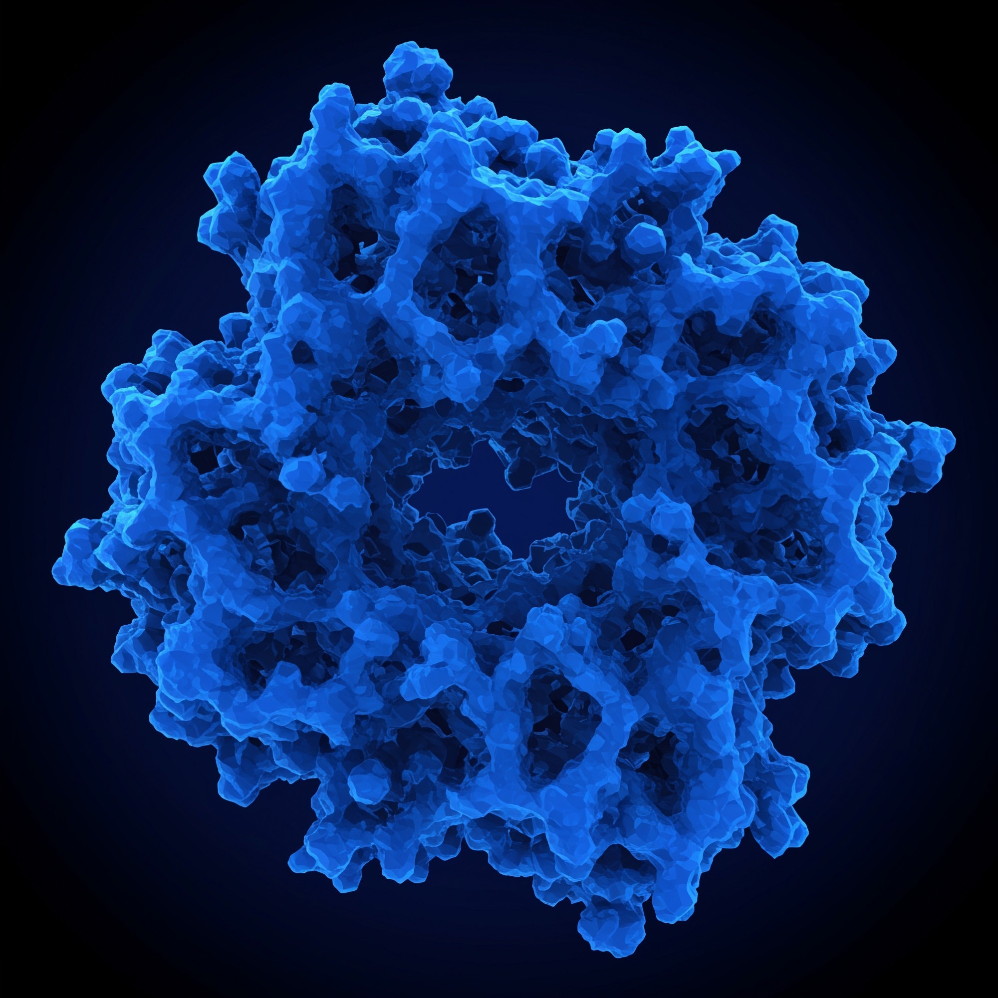 protein crystal structure blue abstract imagination