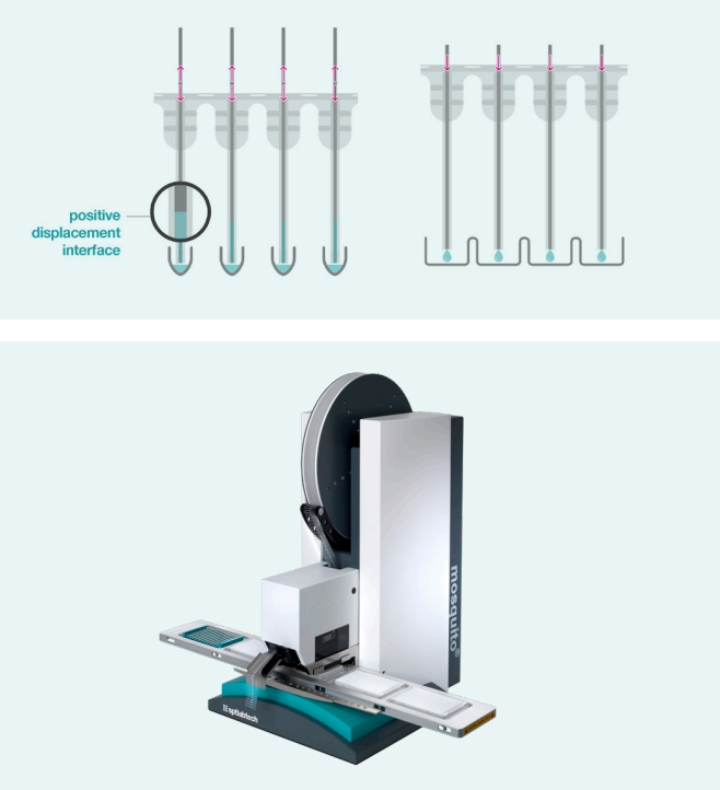 mosquito® positive displacement tip technology and mosquito® HV genomics.