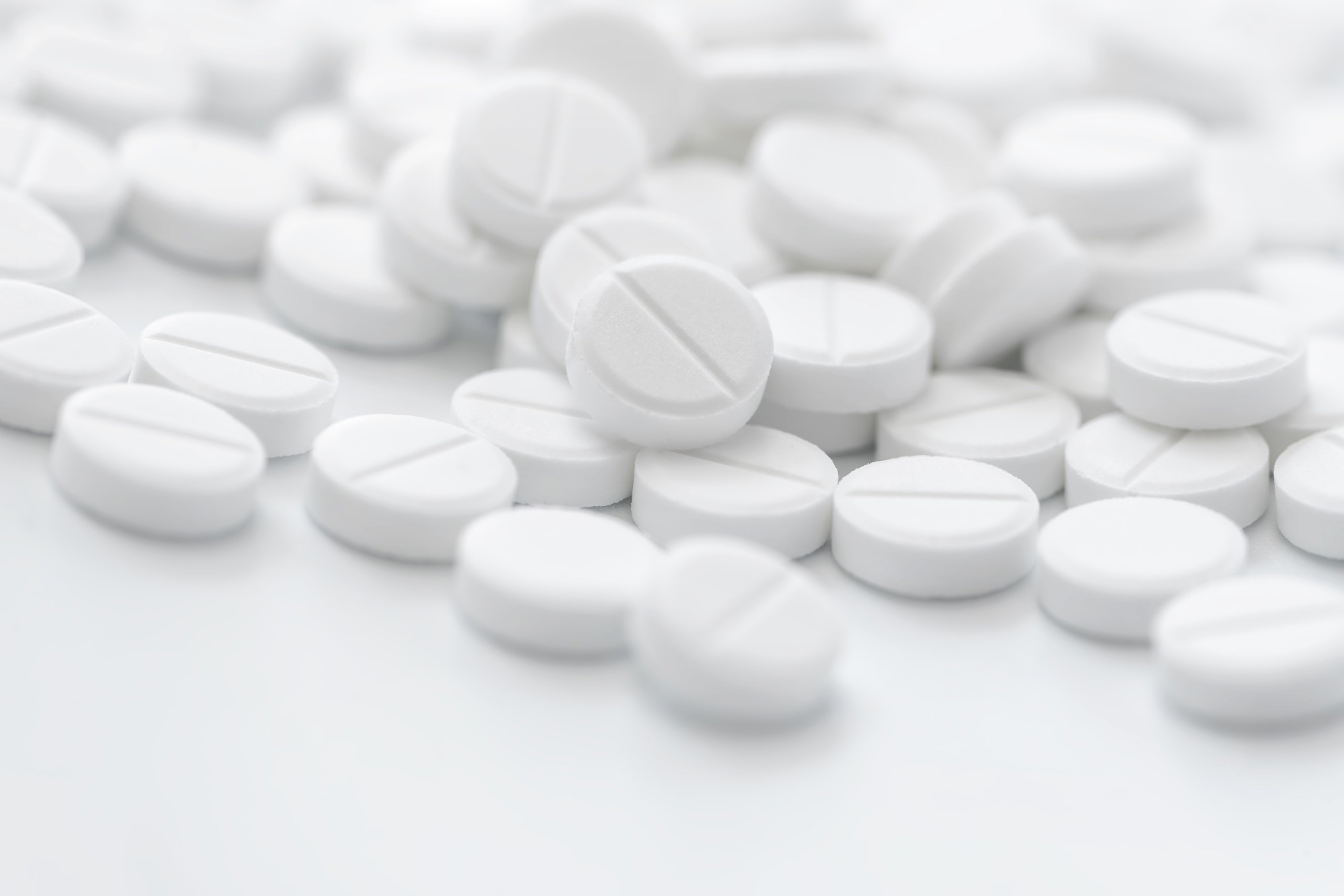 White pharmaceutical tablets.