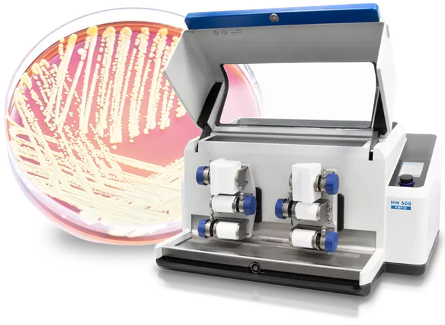 Retsch MM 500 vario with an example sample