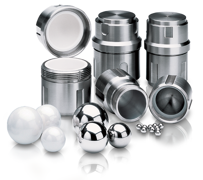 Grinding jars are available in six materials