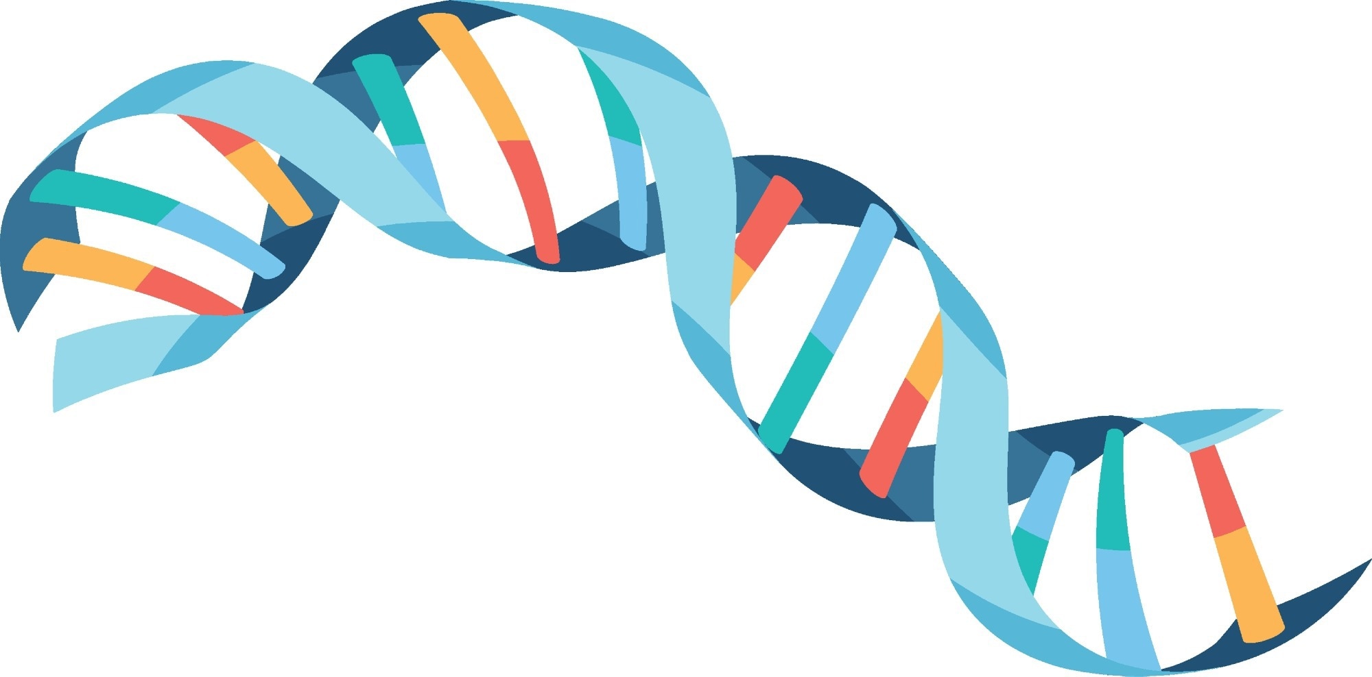 DNA helix symbol isolated on white background illustration.