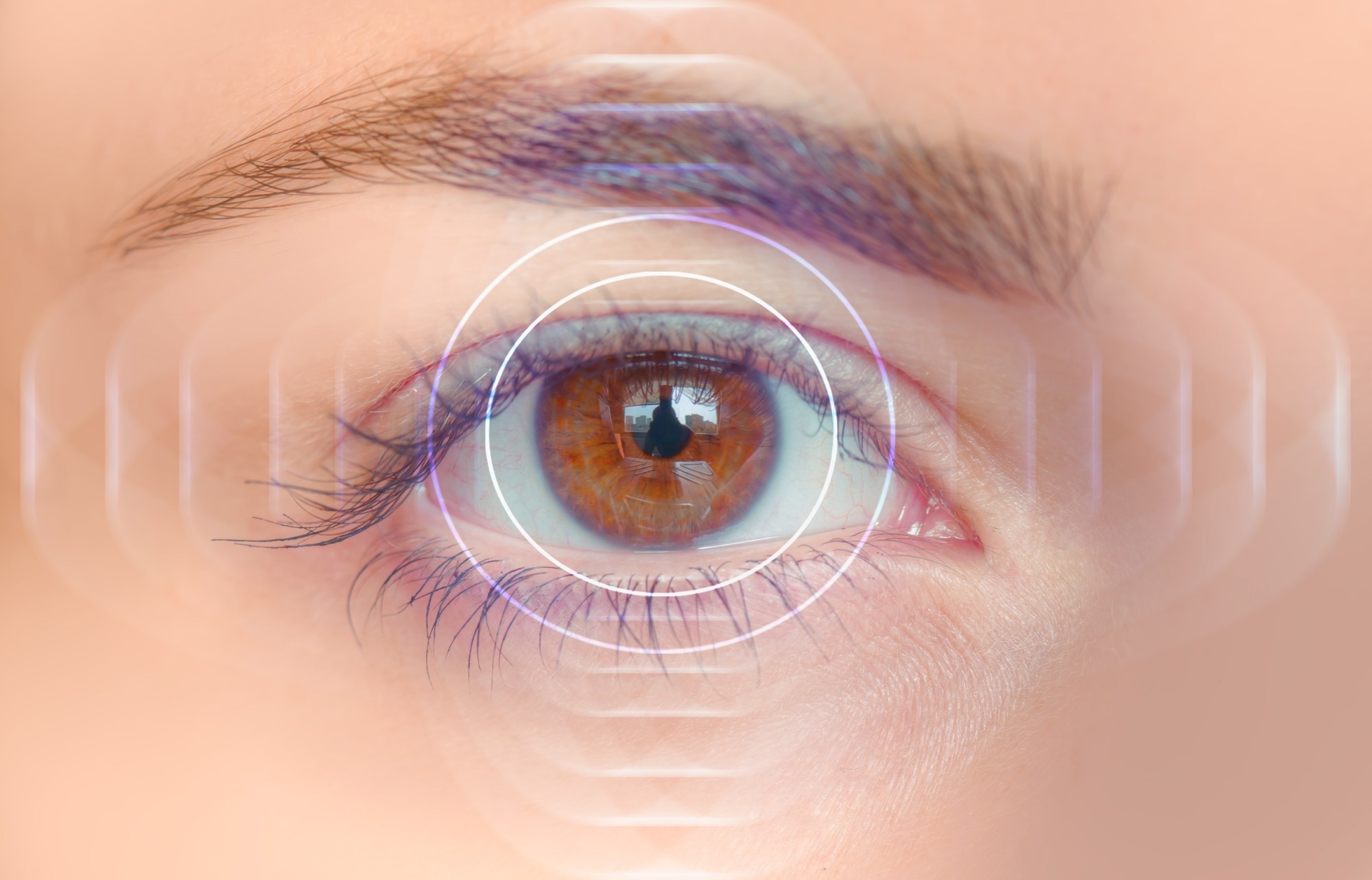 Eye scanning and recognition - Biometric identity concept