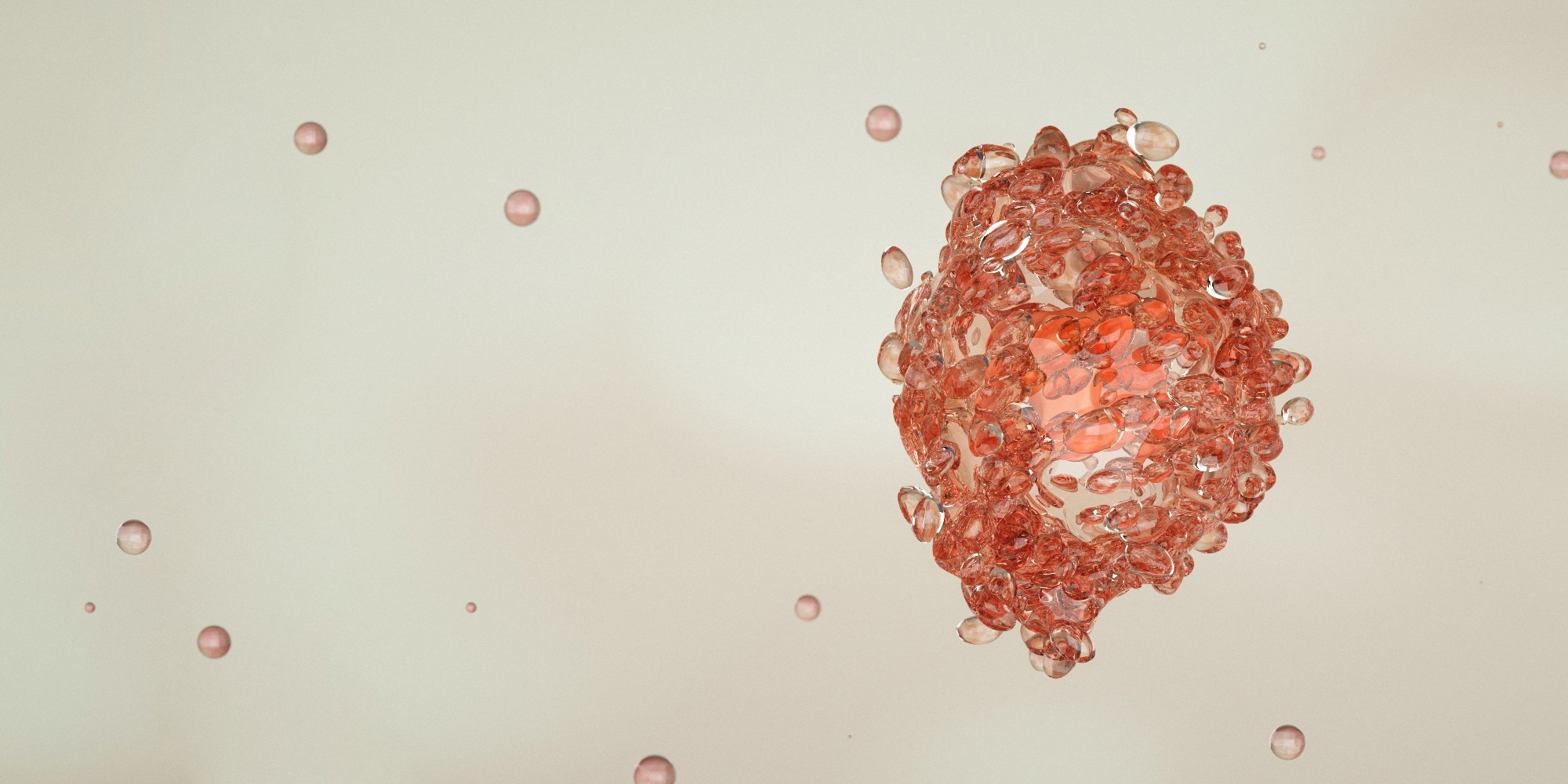 A isolated cancer cell, tumor. 3d render