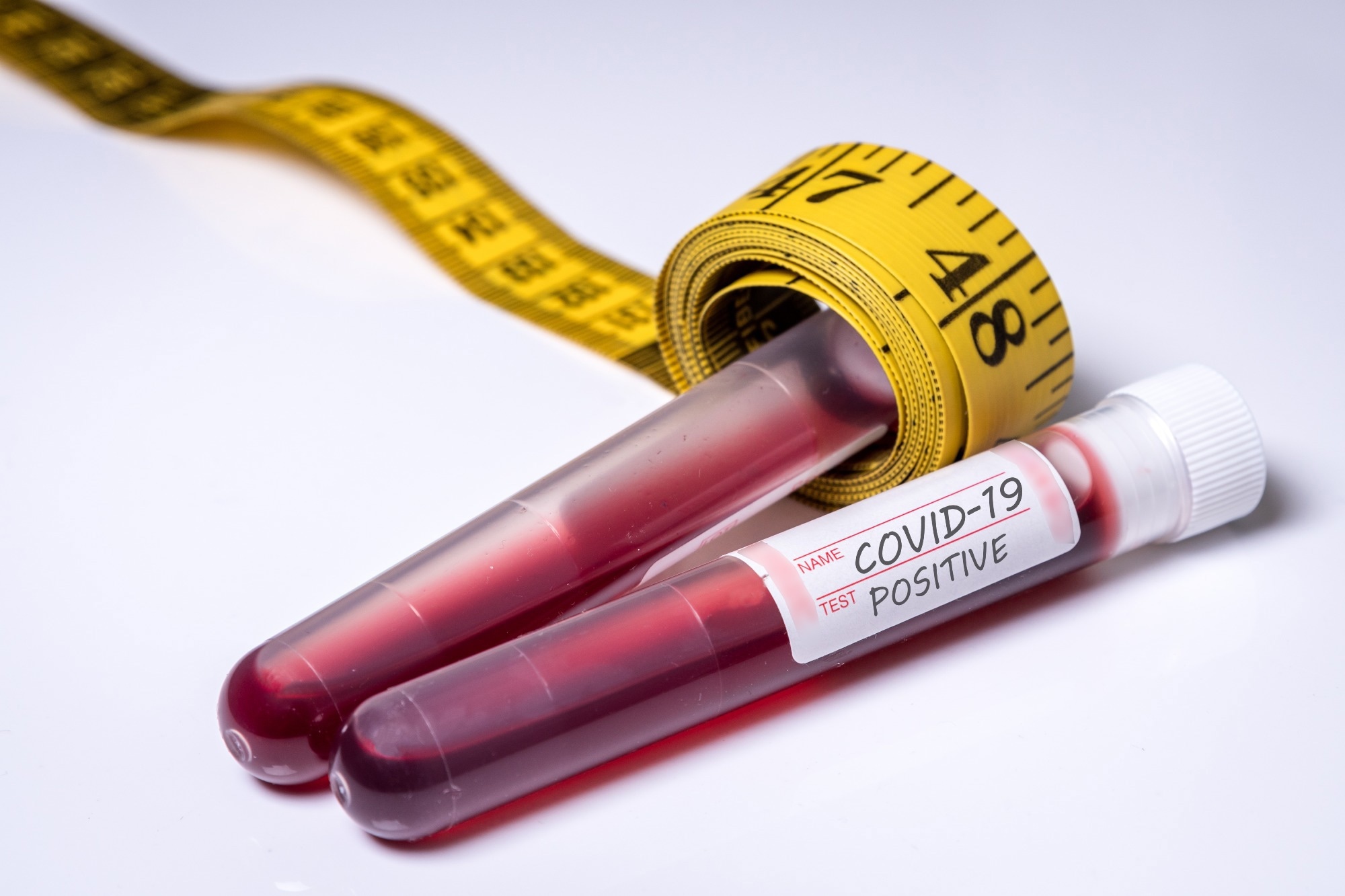 coronavirus blood samples with a tape measure