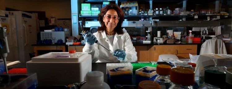 woman in lab
