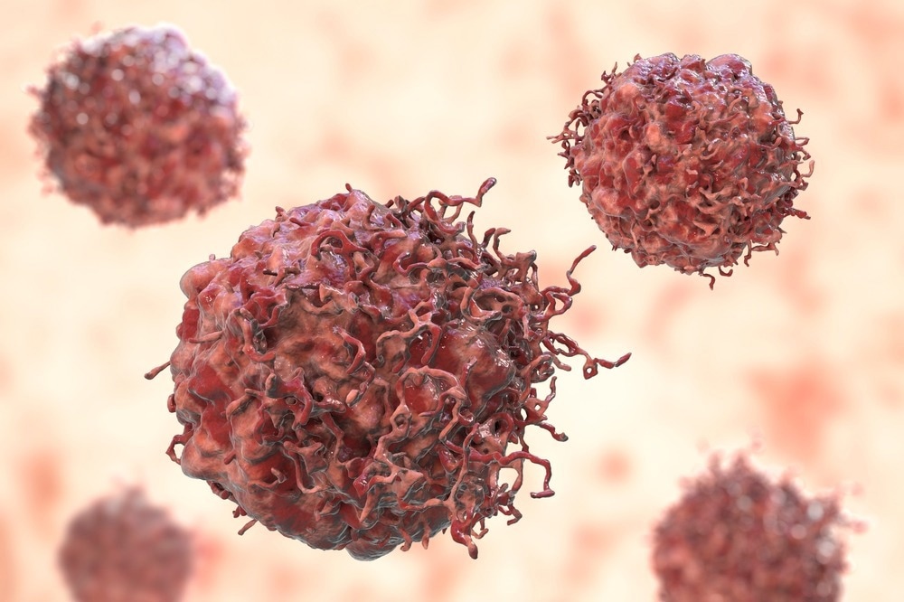 Cancer cells, malignant cells, scientific 3D illustration
