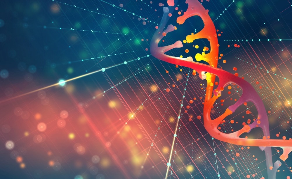 DNA helix. Hi Tech technology in the field of genetic engineering