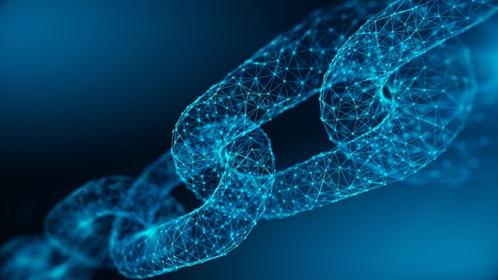 Block chain concept - Chain consists of network connections . 3d rendering
