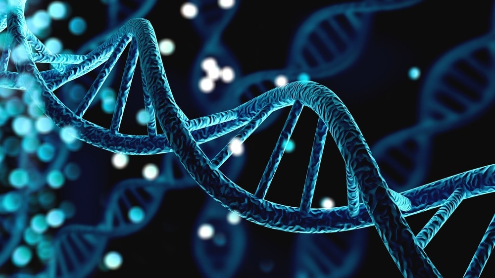 Blue helix human DNA structure