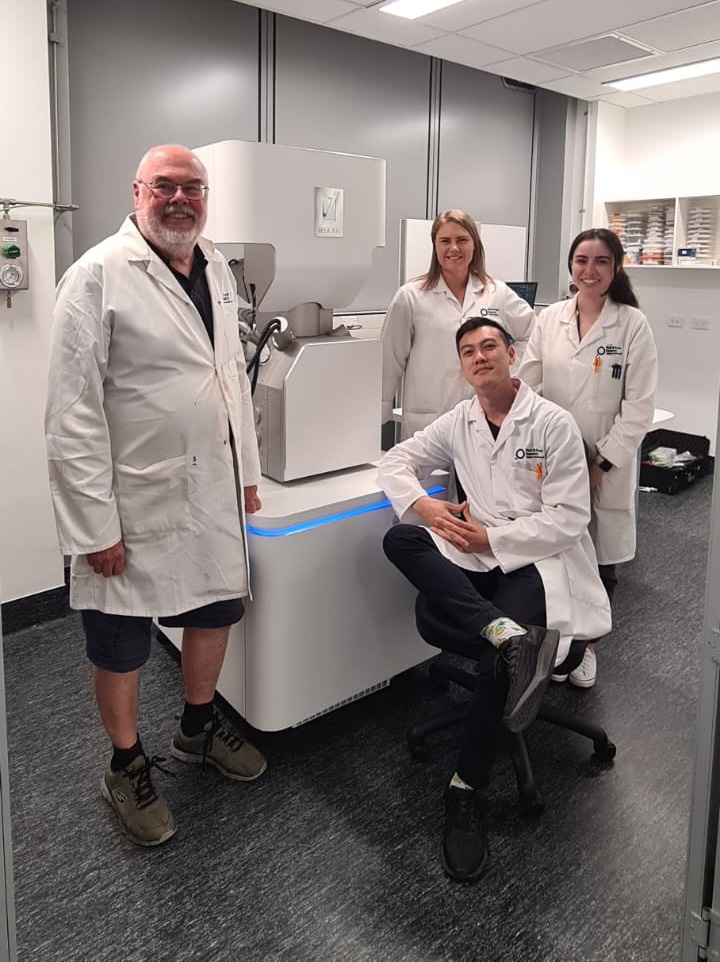 The New Zealand Institute for Plant and Food Research, Microscopy and Imaging team. Left to right: Ian Hallett, Ria Rebstock, Andrew Chan, and Nicola Shaw.