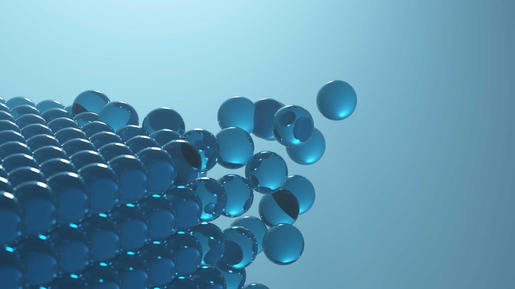 Dissolution of a molecular structure.
