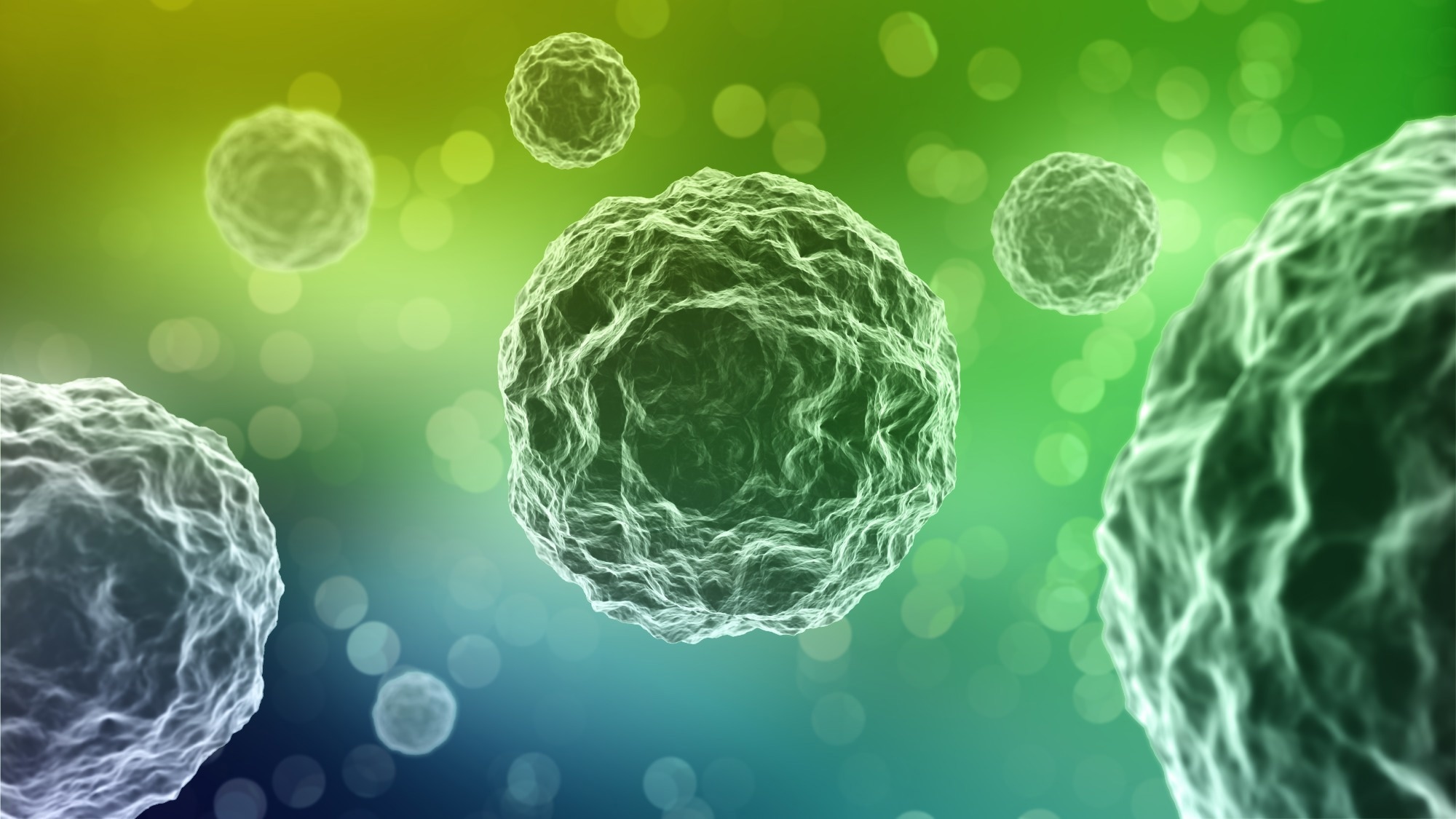 Single cell bacteria - the beginning of life on Earth concept illustration.