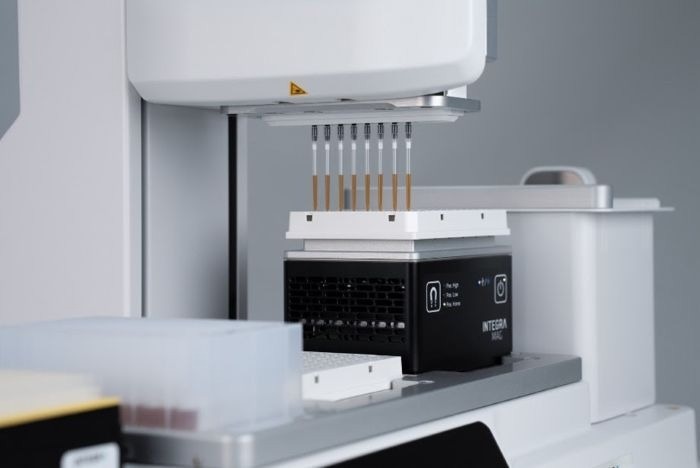 The ASSIST PLUS pipetting robot and MAG module can automate PCR purification protocols with magnetic beads. Image Credit: INTEGRA Biosciences