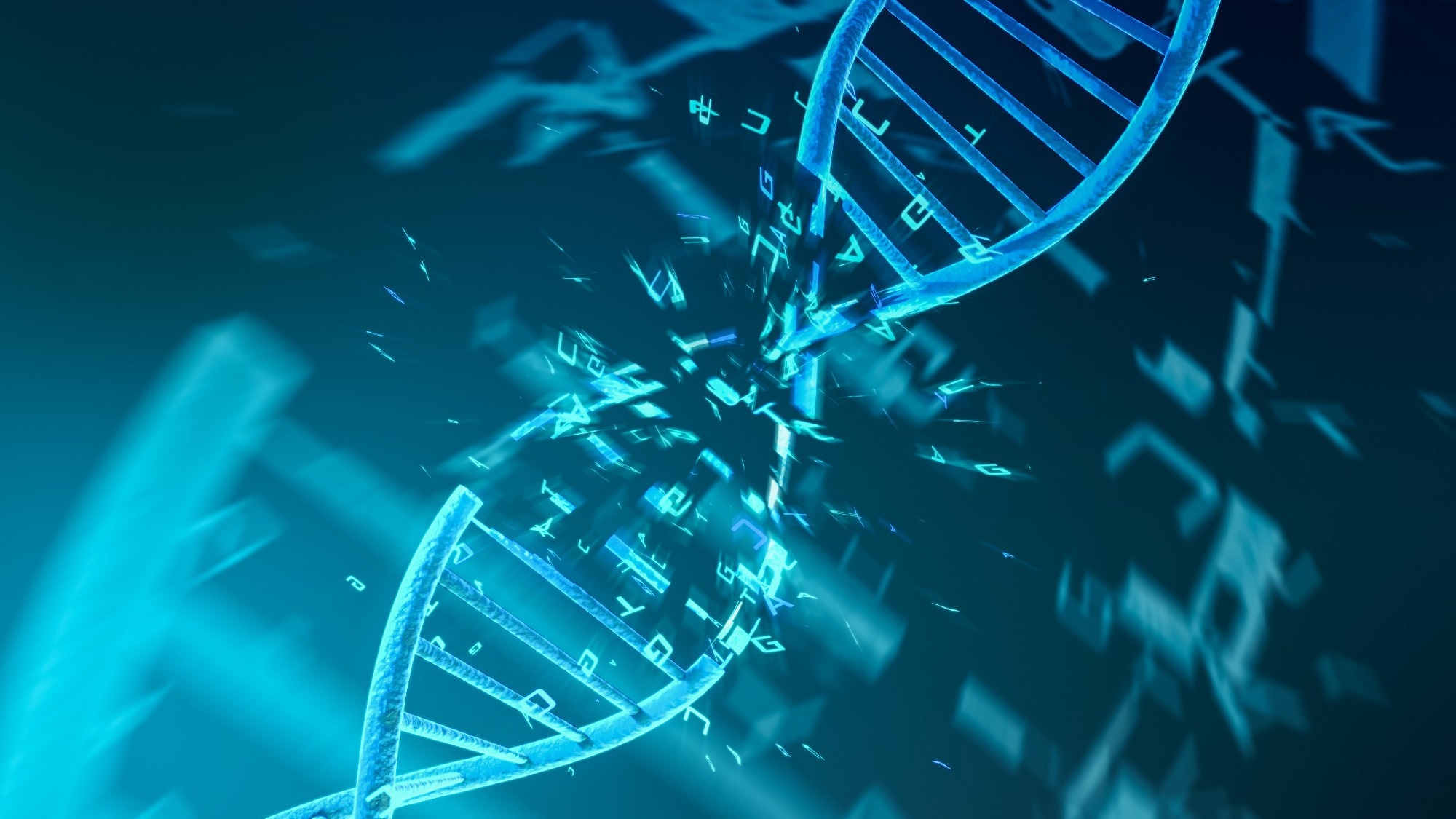 illustration - close up view of a dna double helix