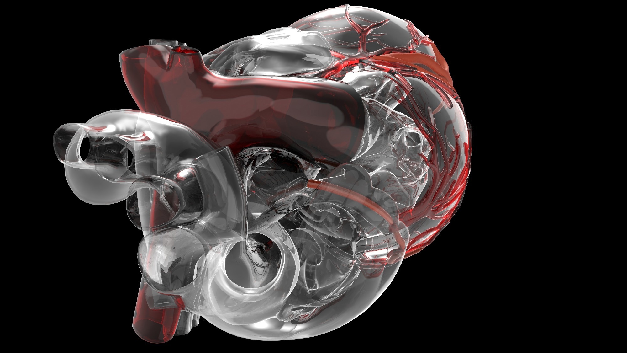 Model of artificial human heart 3d rendering