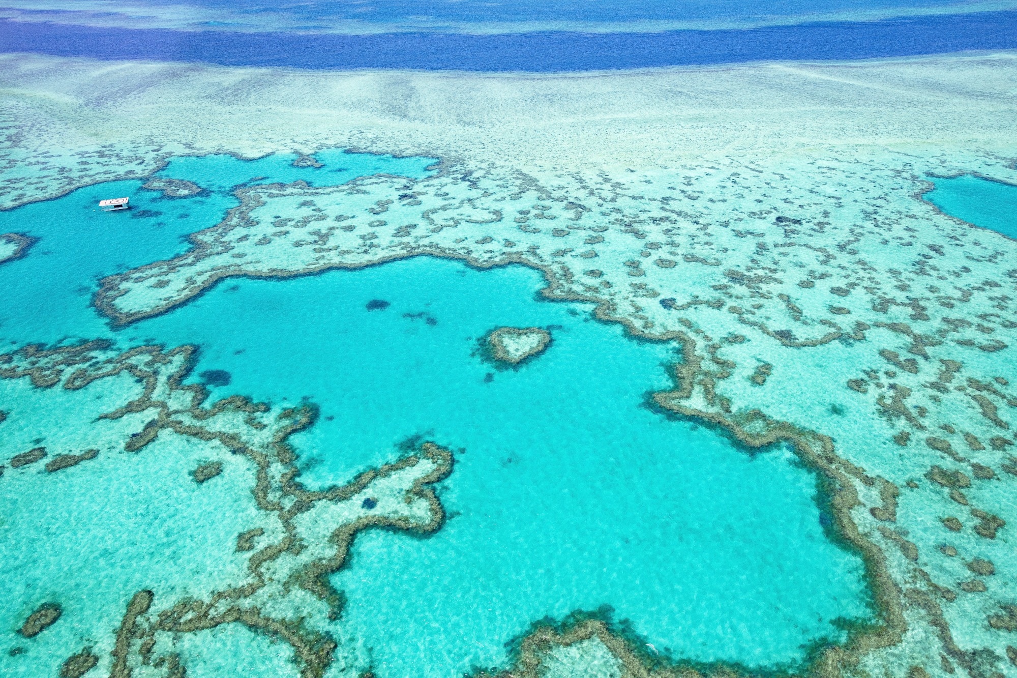 Great Barrier Reef, Queensland Australia, aerial view.